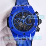 Swiss Copy Hublot Geneve Big Bang Unico Blue Magic Ceramic Watch 45mm for Men